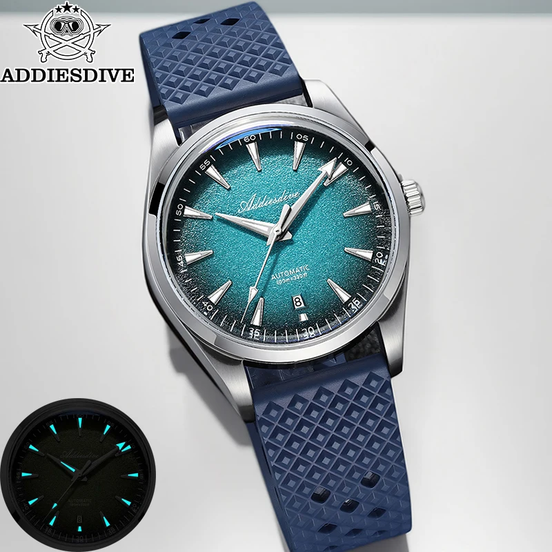 

ADDIESDIVE Men's Watch Stainless Steel AR Coated Luxury Automatic Mechanical Watches 100M Waterproof Diving Reloj Hombre AD2527
