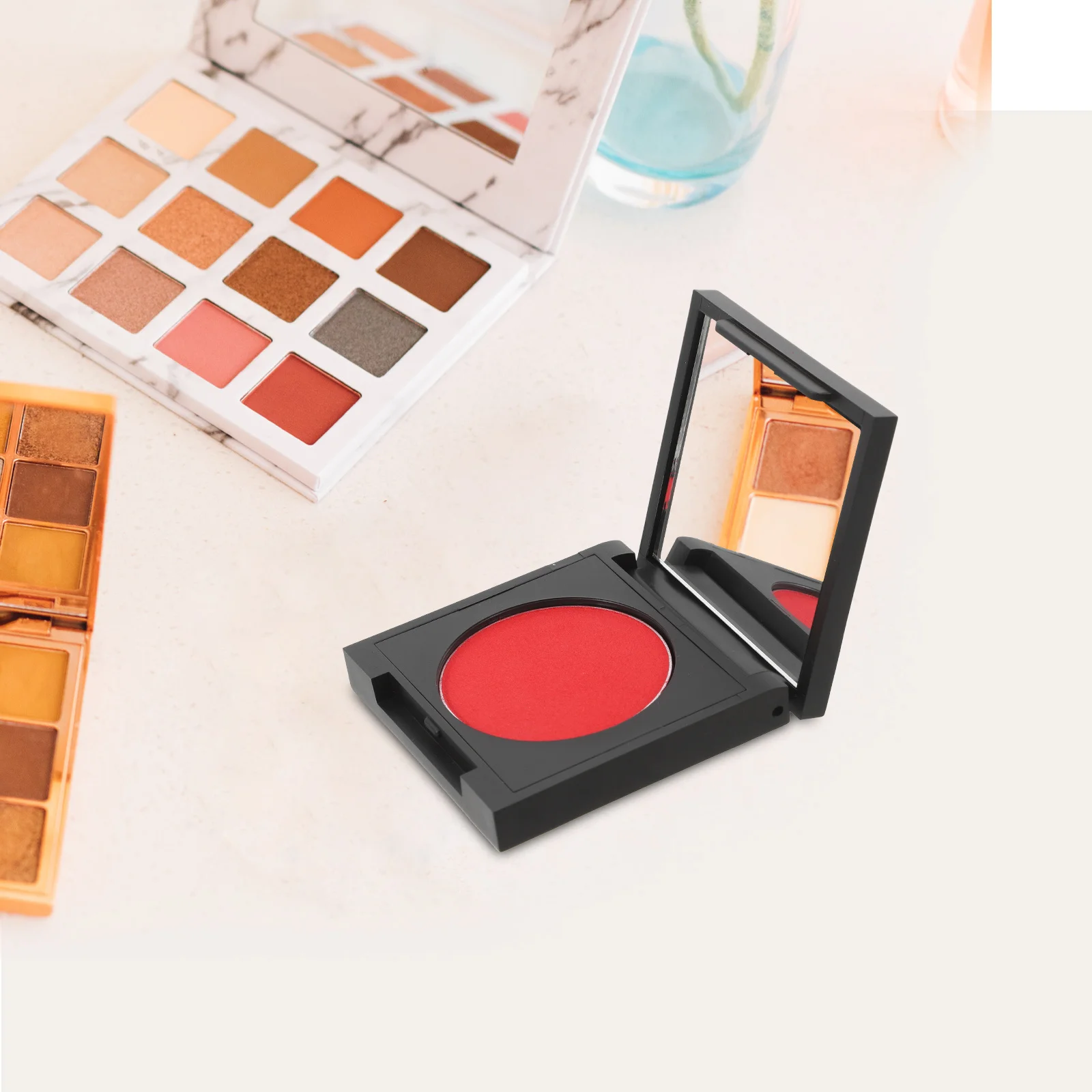 Fard à paupières monochrome, pigment élevé, finition scintillante longue durée pour le maquillage professionnel quotidien, rouge violacé
