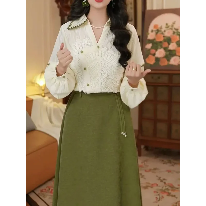 Chemise creuse à manches longues, Design à la mode et confortable, nouveau haut ample haut de gamme, rajeunissant