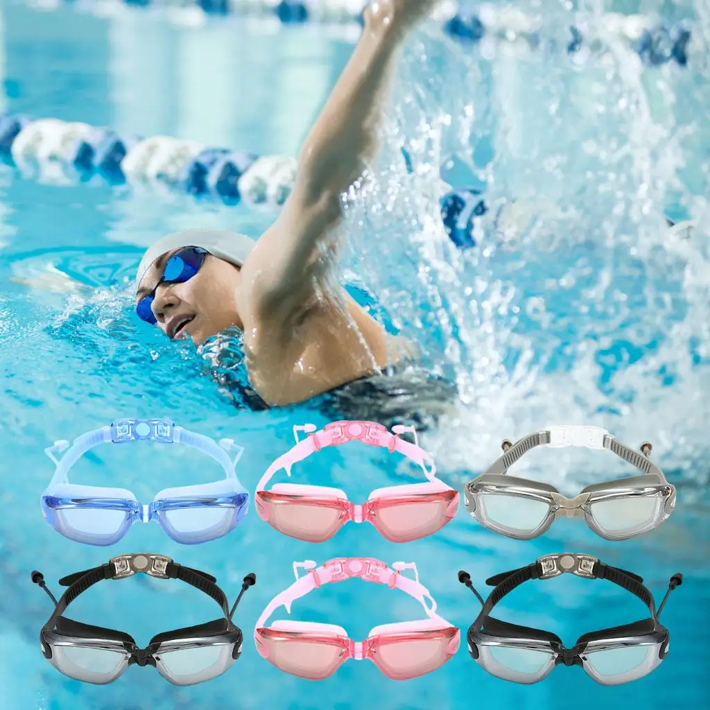 Lunettes de natation en silicone pour la plongée, protection myopie avec bouchon d'oreille PC