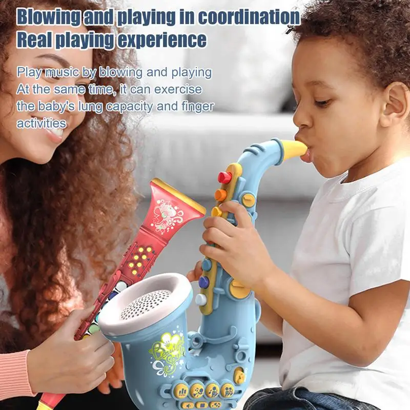 Saxophone For Kids Kids Trumpet Saxophone With Light And Sound Musical Instruments Toy For Beginners Boys Girls Toddler Children