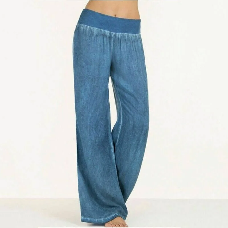 

New Autumn and Winter Women's Wide-leg Pants Casual Loose Yoga Long Paragraph Palazzo Jeans