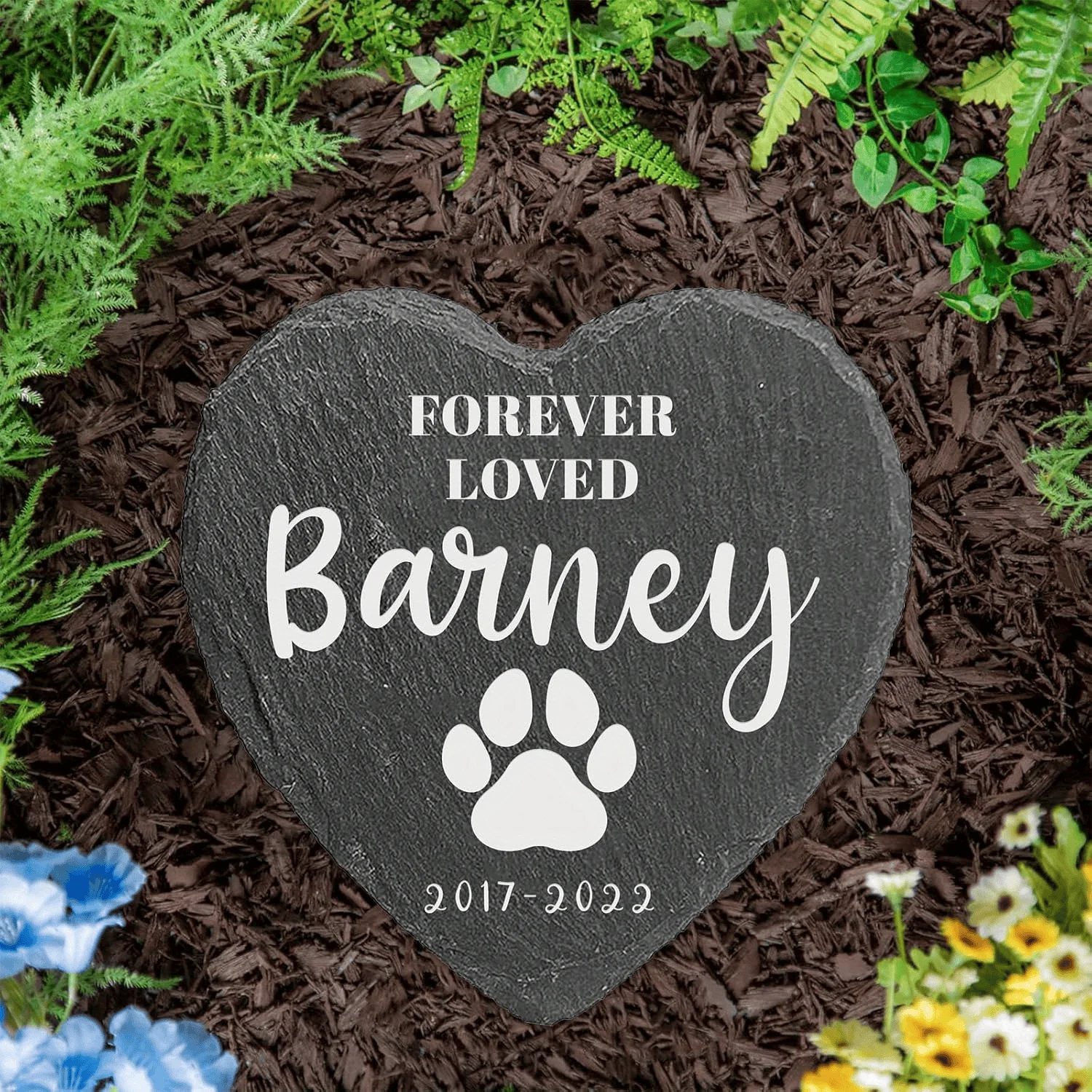 Personalized Heart-Shaped Pet Memorial Stone (with Stand) – UV Printed with Custom Photo and Text – A Tribute to a Beloved Pet