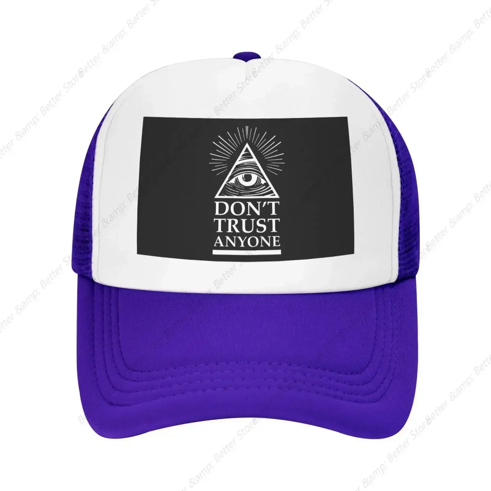 Pyramid Illuminati Don't Trust Anyone Trucker Hat Mesh Baseball Snapback Cap For Men Or Women Outdoors
