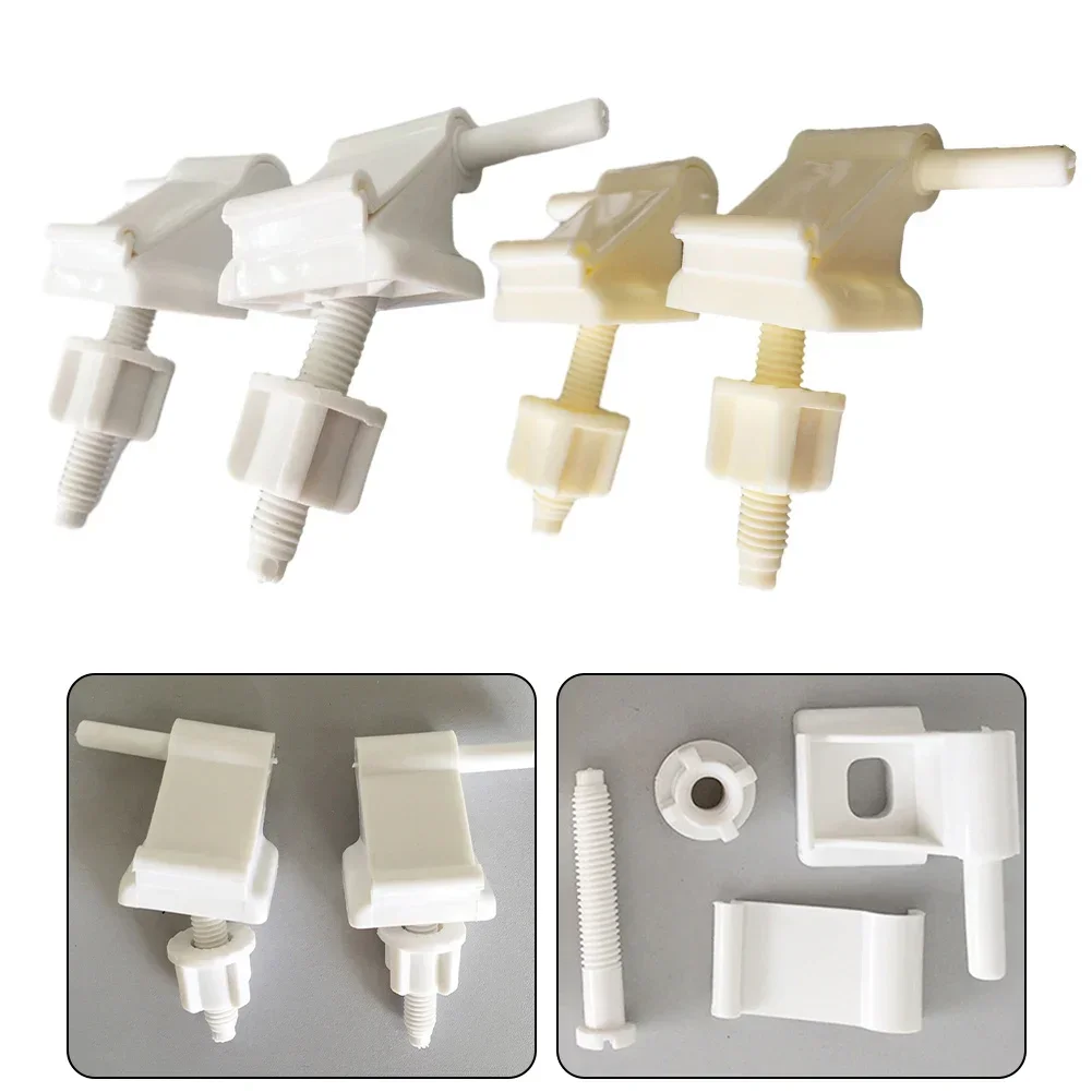 1Pair Toilet Seat Hinge Bolts Screw Fixing Fitting Kits White Plastic Toilet Lid Hinge Replacement Parts Bathroom Accessories