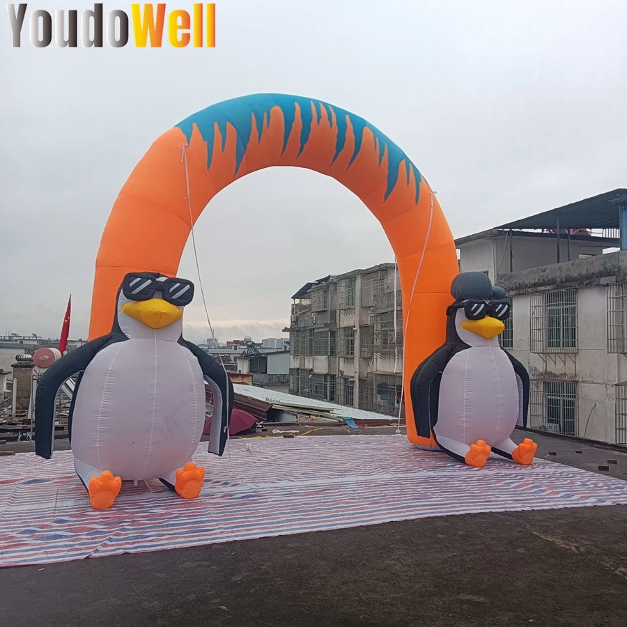 Arco inflável do pinguim para a piscina, a porta da porta da atividade, usada