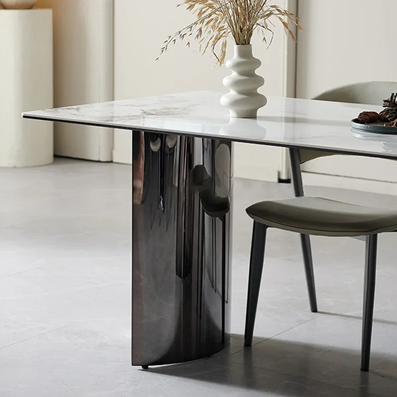 مجموعة طاولة طعام وكرسي من البلاط الصخري، غرفة معيشة عائلية جديدة، شقة صغيرة مستطيلة، طاولة طعام بسيطة وحديثة #3