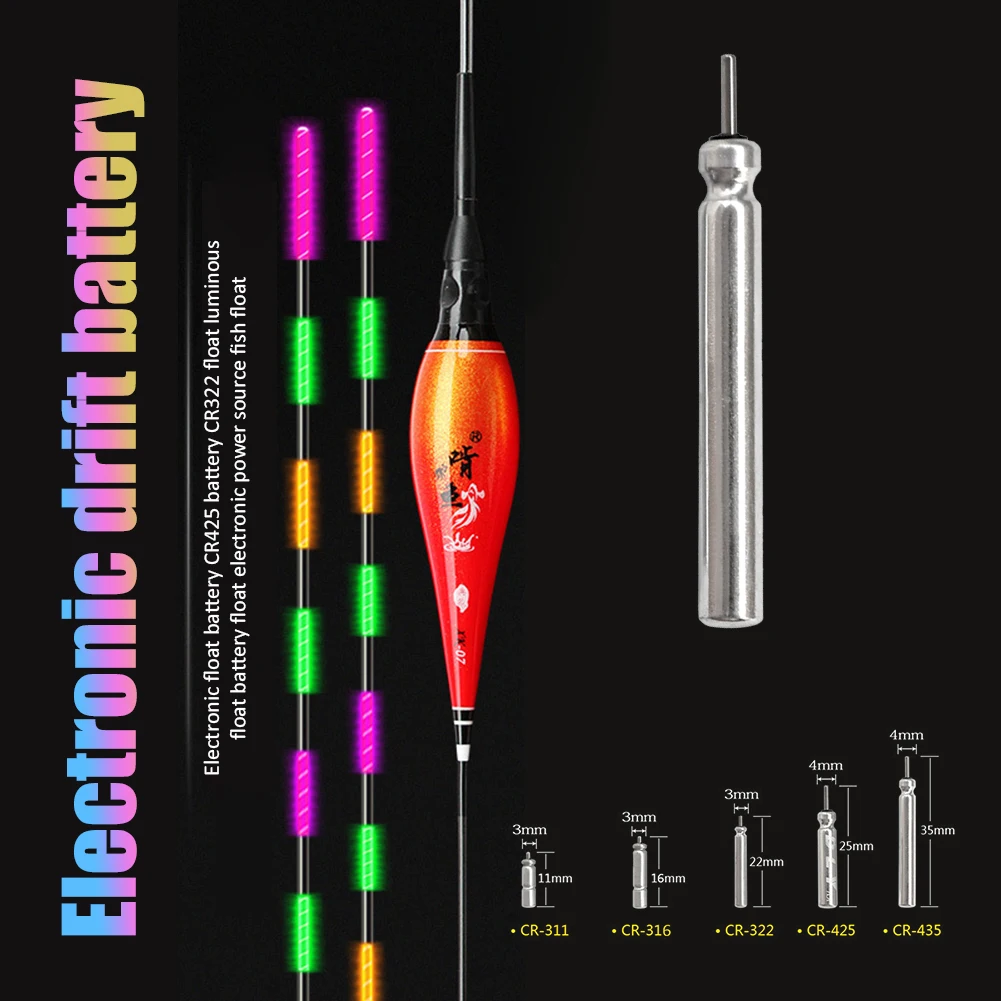 10x CR322 CR425 CR311 CR316 CR435 Luminous Electric Battery Fishing Floats Lithium Pin Battery Tool 3 Votage Battery Floats image 6
