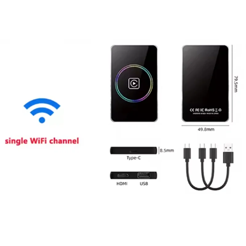 Système de voiture Intelligent AI, Dongle Carplay sans fil, adaptateur automatique Android, systèmes intelligents de voiture, boîtes TV Carplay vers boîte sans fil