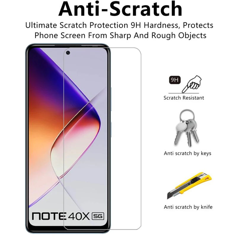 واقي شاشة لهاتف انفينيكس نوت 40x زجاج مقسى واقي على انفينيتي نوت 40x وليس 40 × 40 5 جرام فيلم انفيني إنفينكس إفينيكس