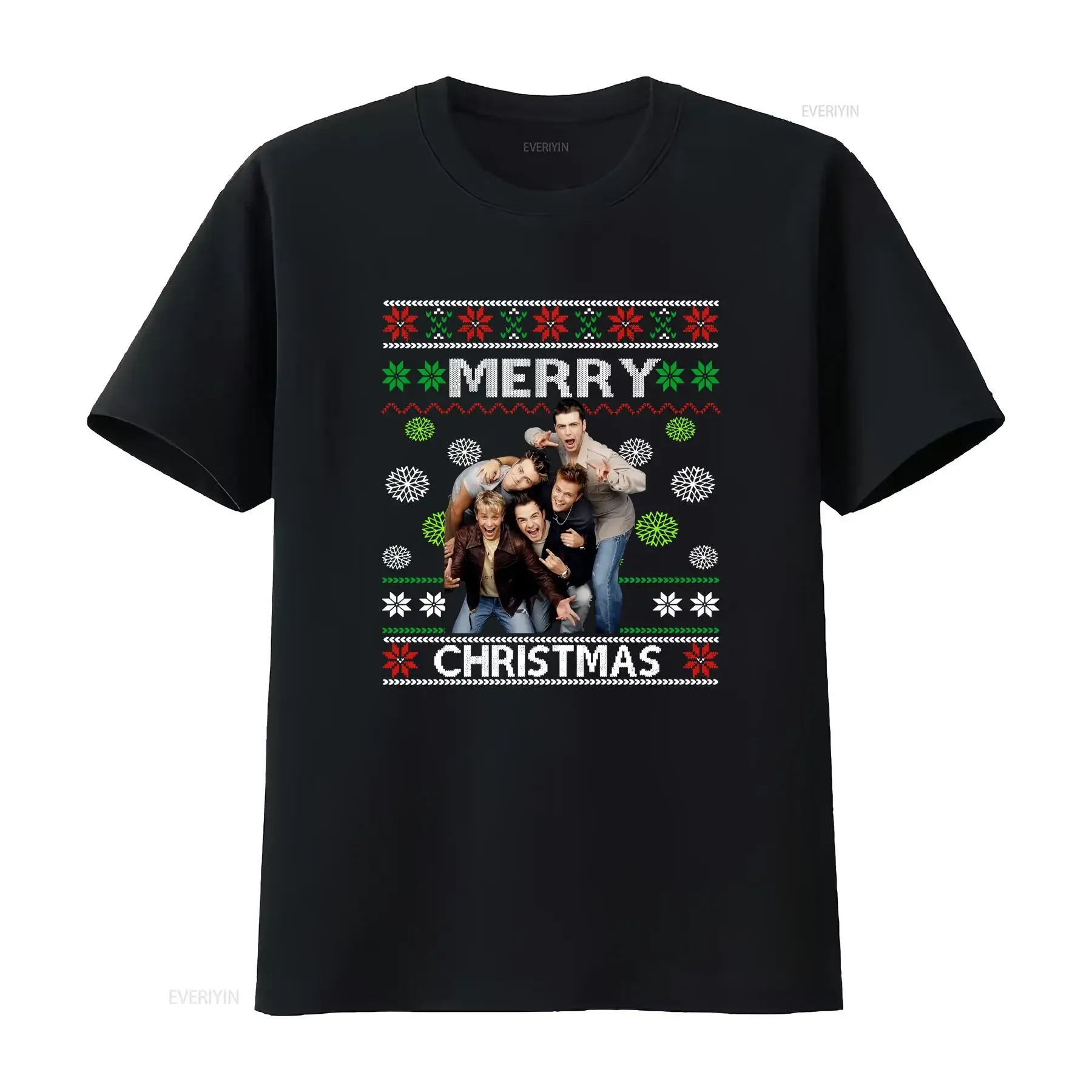 Ugly Merry Christmas Westlife Band T-Shirt in allen Größen CB1191, lange Ärmel, Vintage-Waschung, leicht atmungsaktiv, Unisex