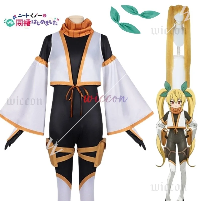 Kanae Natsumi Cosplay Costume Jumpsuit Anime I'm Living with An Otaku NEET Kunoichi Headwear Halloween Party Women Girls Props