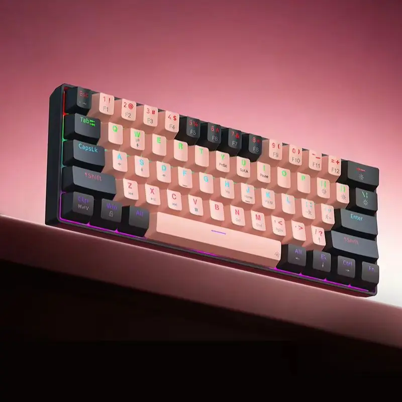 61-Keys MINI Wired Gaming Mechanical Keyboard RGB Backlit 60% Ultra Compact Layout Keyboard For Mac PC Computer Laptop Tablet