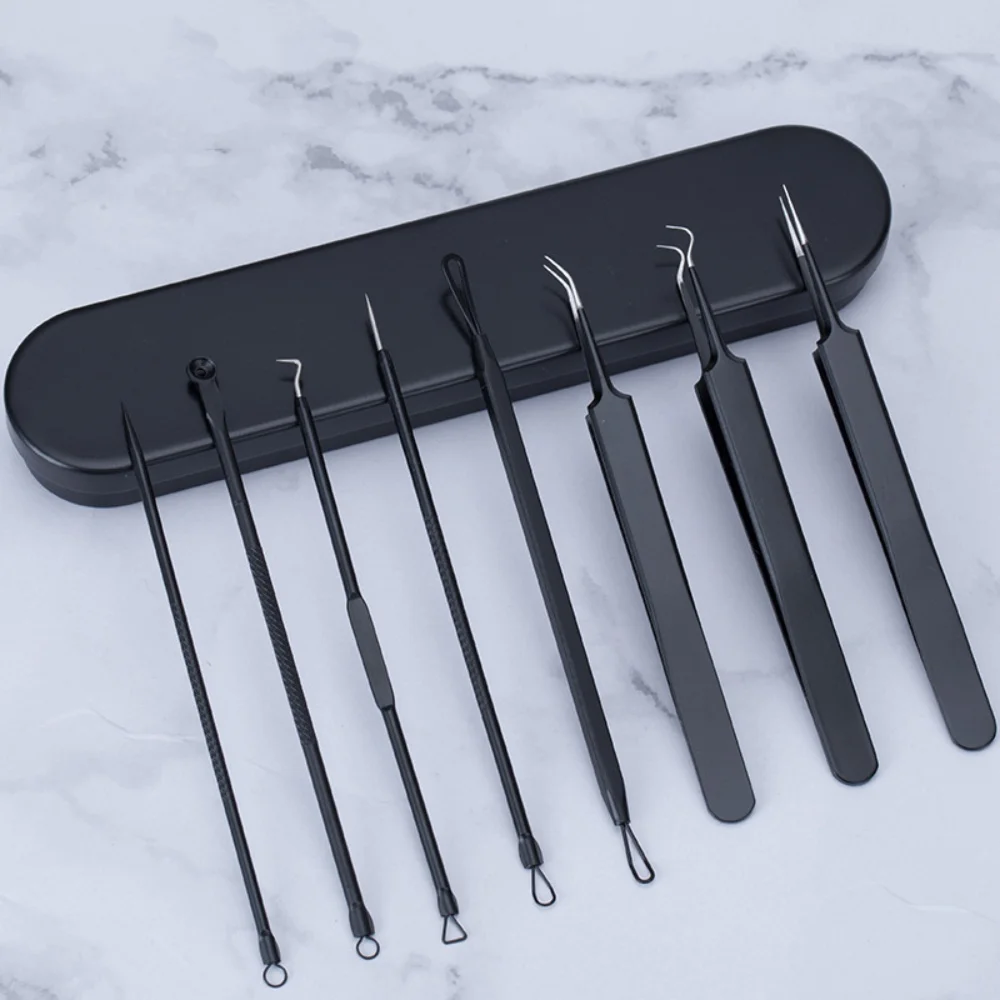 여드름 바늘 및 블랙헤드 핀셋 세트 - 전문적인 얼굴 피부 미용 관리를 위한 모공 클렌징 도구