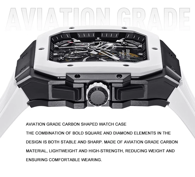 CRONUSART الرجال ساعة أوتوماتيكية كرونوغراف 45 مللي متر مربع الذاتي لف الميكانيكية ساعة اليد الكربون الصلب حالة Lume الهيكل العظمي الهاتفي
