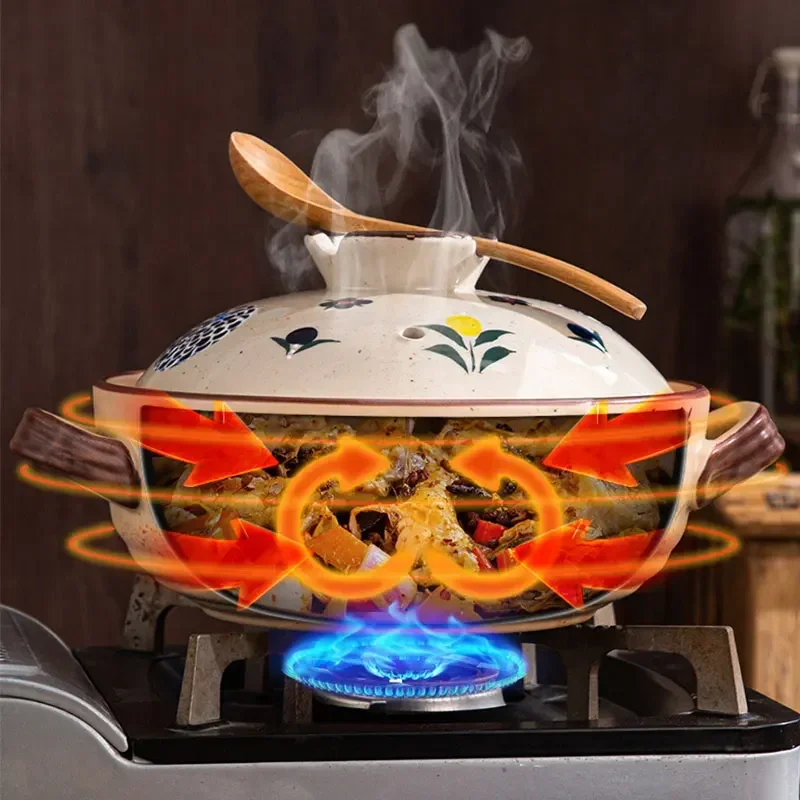 Casserole Stew Pot Ceramic Cookware Soup Cooking Pots Gas Stove High Temperature Resistant Non-stick Pans For Kitchen