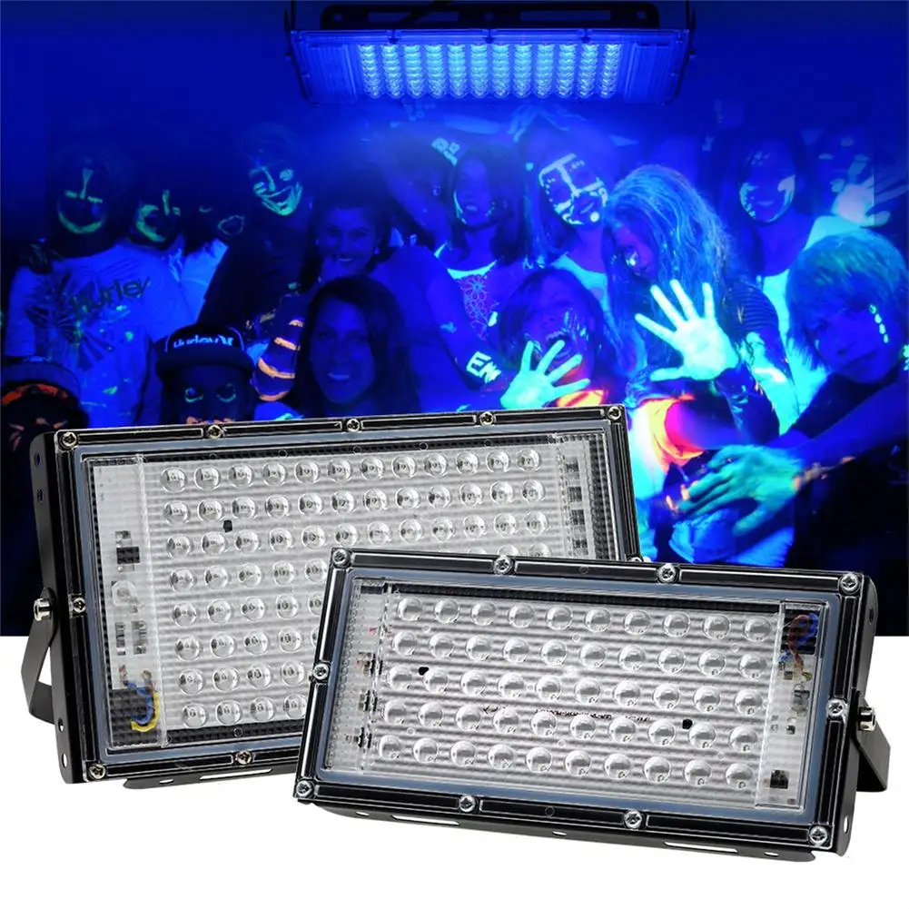 

UV LED Black Light Blacklight Flood Light IP65 Waterproof 395-400nm UVA Lamp For Stage Lighting Halloween Decor