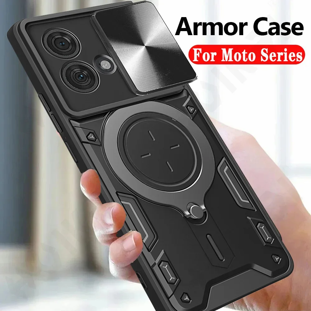 Slide Camera Lens Case For MOTO G84 G54 G14 G22 G71 G53 G52 G62 G72 G32 Edge 40 30 Pro Military Armor Cover