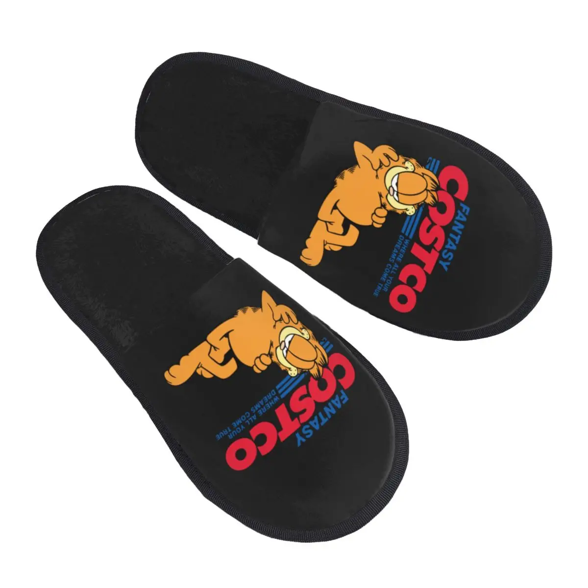 

Custom Print Women Fantasy Costco Fun House Slippers Soft Funny Cat Garfield Memory Foam Fluffy Slipper Indoor Outdoor Shoes