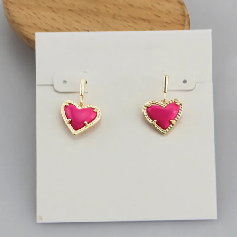 

VKVVA Fashion Jewelry Ari Heart Drusy Crystal Drop Dangle Earrings for Women, Unique Gifts,Multiple Colors Optional