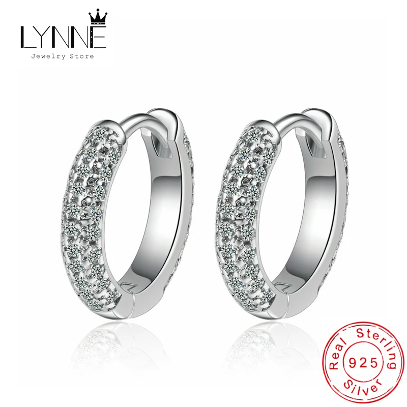 Nowy Punk Rock Girl&Men Okrągłe kolczyki kółka z kryształem górskim 14 mm Biżuteria damska 925 Sterling Silver Purple Zircon Unisexual Ear Circle