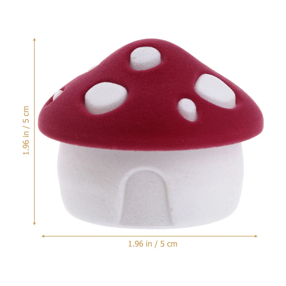 

2pcs Mushroom Shape Jewelry Box Flannel Jewelry Storage Organizer Large Capacity Travel Case Earring Ring Holder Plastic