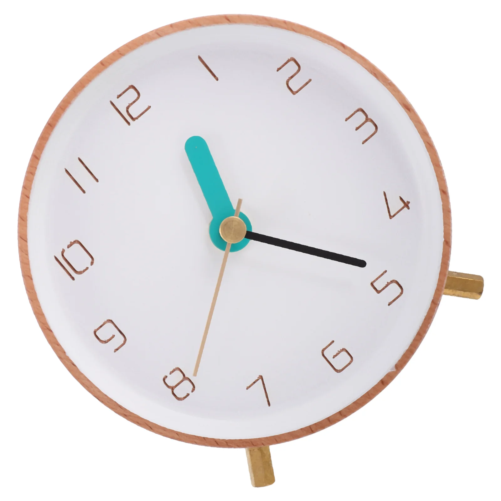 

Solid Wood Silent Clock Mini for Desk Mute Small Clocks Living Room White Alarm