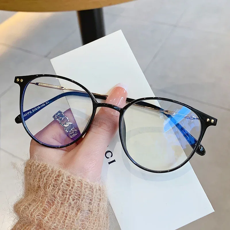 Men Women Optical Spectacle Eyeglasses Fashion Sytle Anti Blue Light Plain Glasses Unisex High Definition Finished Eyeglasses