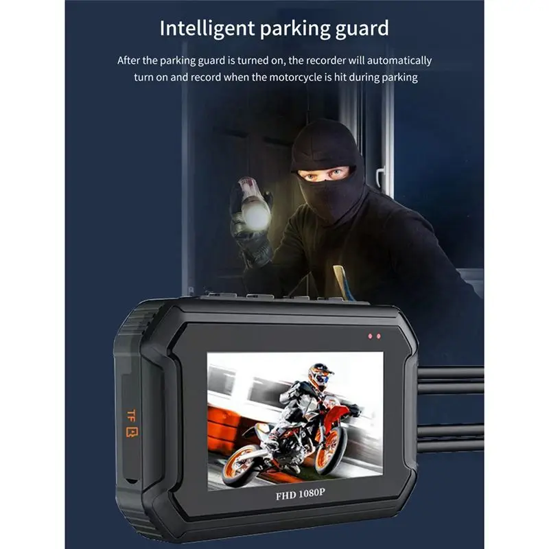 Fits for 1080P Dual Motorcycle Camera with GPS Function Waterproof Driving Recorder HD Video Recorder for Motorcycle Driving