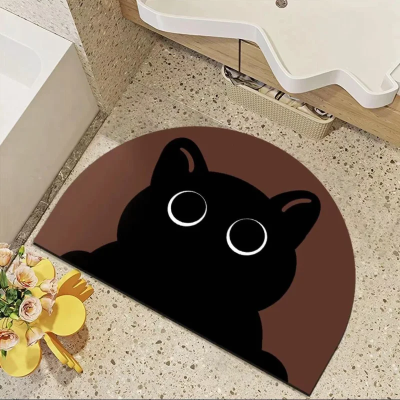 

Абсорбирующий нескользящий напольный коврик Black cat для ванной и туалета