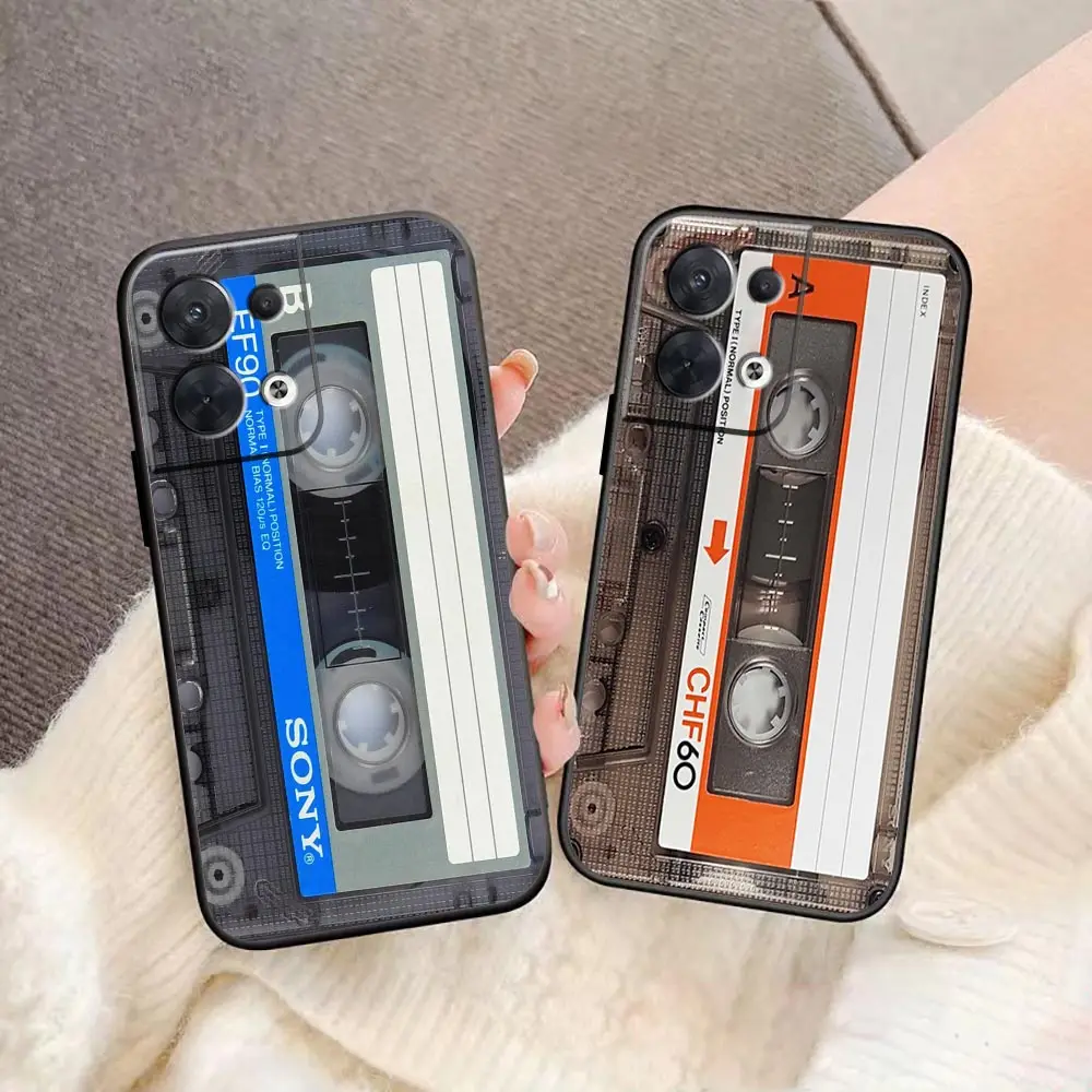 Funda Coque Case For OPPO FIND X5 X3 X2 RENO 10 8 7 7Z 2Z 6 6Z 5 Lite Pro Plus 4G 5G Case Shell Cover Vintage Old Cassette Tape