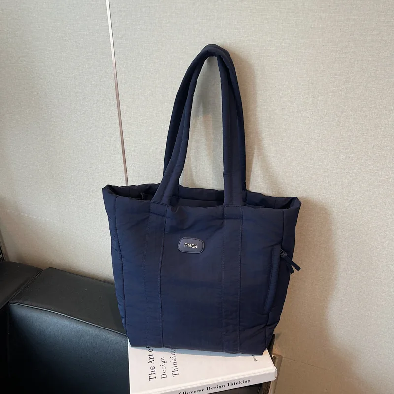 

Large Capacity Tote Bags for Women2025Autumn and Winter New Casual Versatile Handheld Cotton Jacket Bag Simple Commuter Shoulder
