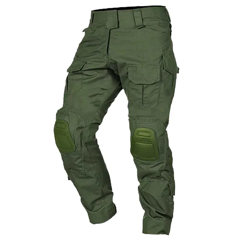 Camo Tactical Pants Training Wear-resistant Multi-pocket Work Pants Men Waterproof Cargo Pants Men Hiking Pants Cargo Pant +Pads