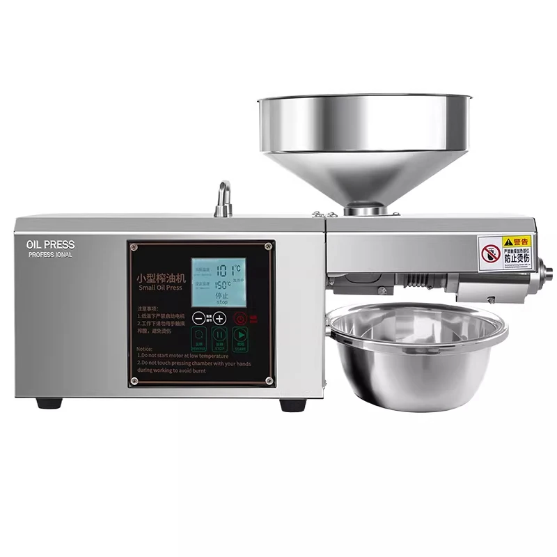 

New Upgraded Intelligent Temperature Control Oil Press Stainless Steel 220/110V Automatic Hot and Cold Oil Press Peanut /Sesame