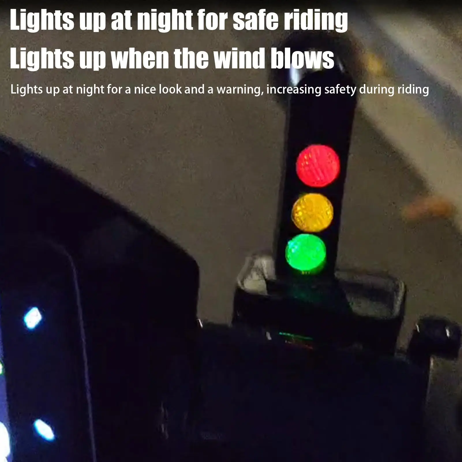 

Motorcycle LED Lights Wind-Powered LED Handlebar Lamp For Night Riding Decorative Windmill Safety Lighting Cute Bike Decorations