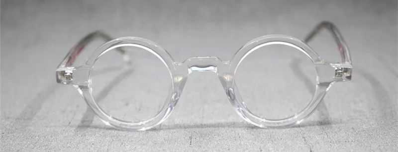 HONKAN Kleine Acetat-Brillenfassung Vintage Runde Handgefertigte Vollrand-Brillengestelle für Herren und Damen Kurzsichtigkeit Lesebrille – Detail 5
