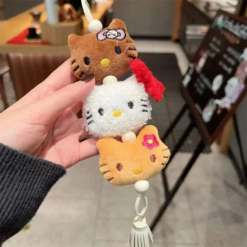 Sanrio Hello Kitty Plush Keychain Car Key Chain Backpack Pendant Cute Fashion Bag Accessories Keyring Pendant Birthday Gifts