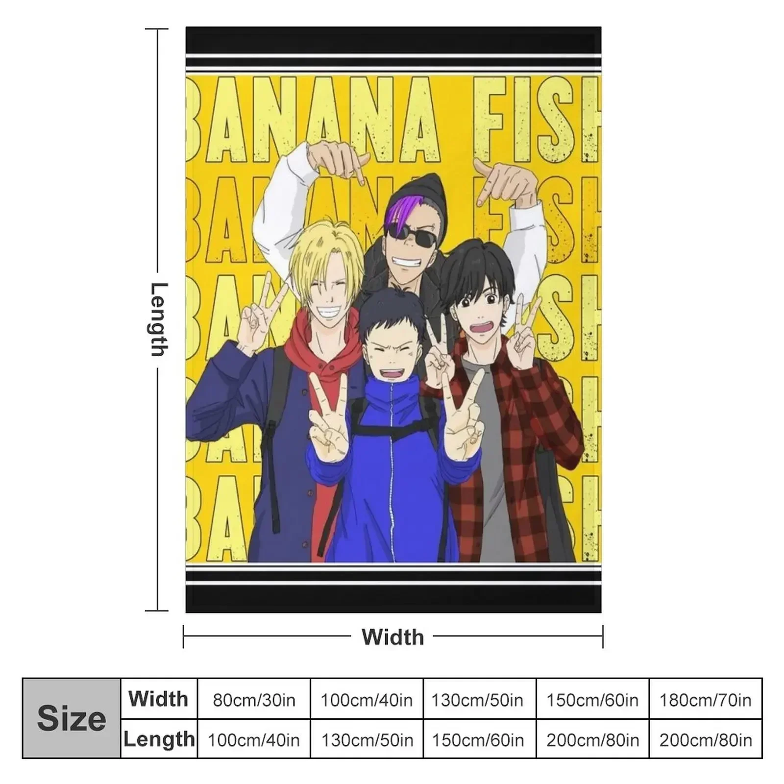 Banana Fish Gang Throw Blanket funny gift Retros Picnic warm winter Blankets