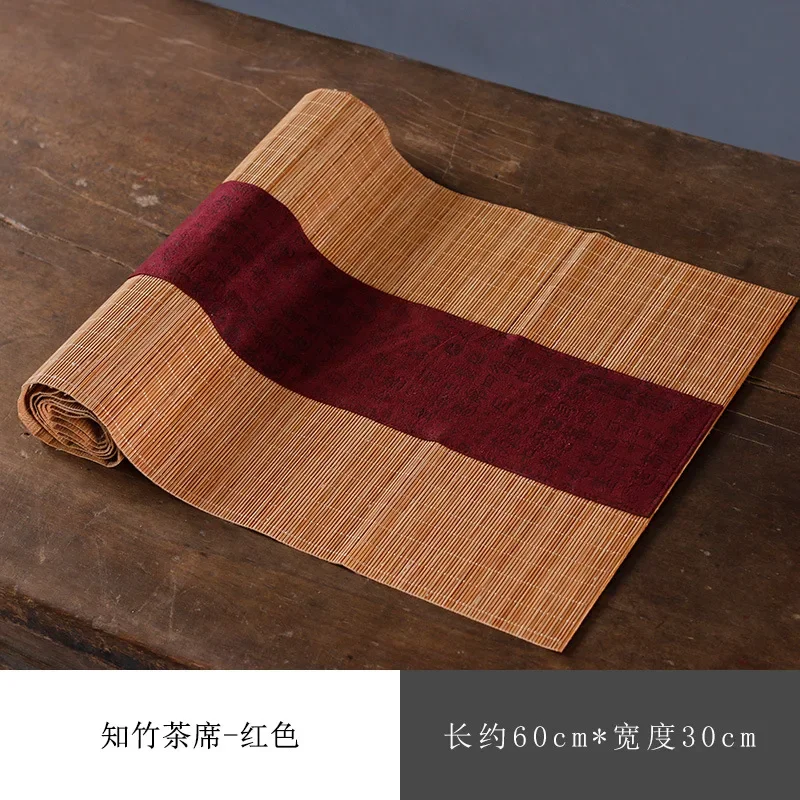 Creative Handmade Tea Mats Placemat Table Mat Coasters Chinese National Bamboo Filament Decor Crafts Linen Cotton Table Runner