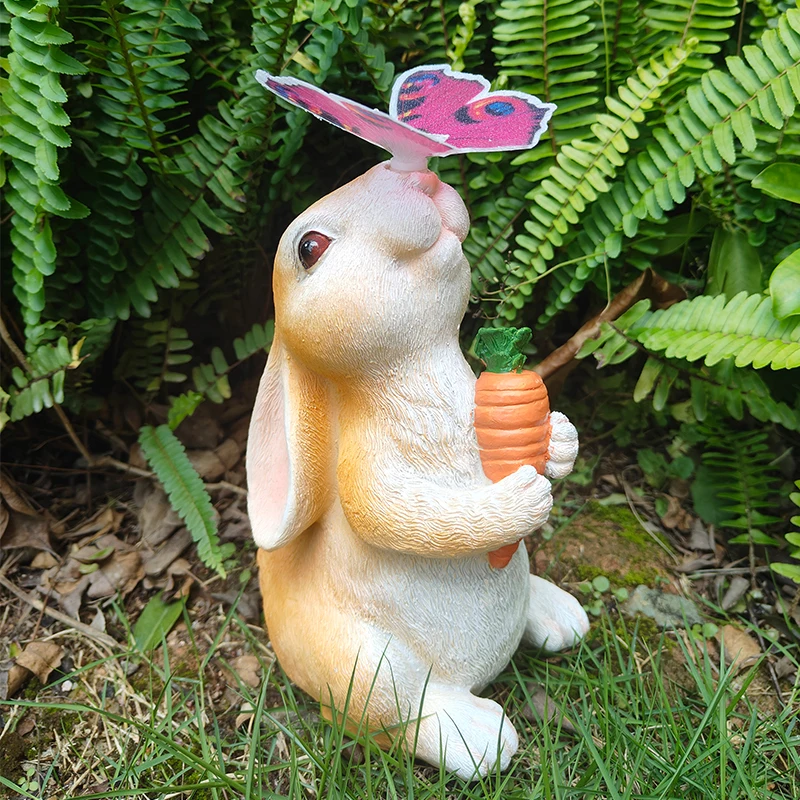 Solar Resin Rabbit Light Outdoor Garden Decoration Bunny Lights Waterproof Landscape Yard Lantern Ground Lamps Terrace Lawn Lamp