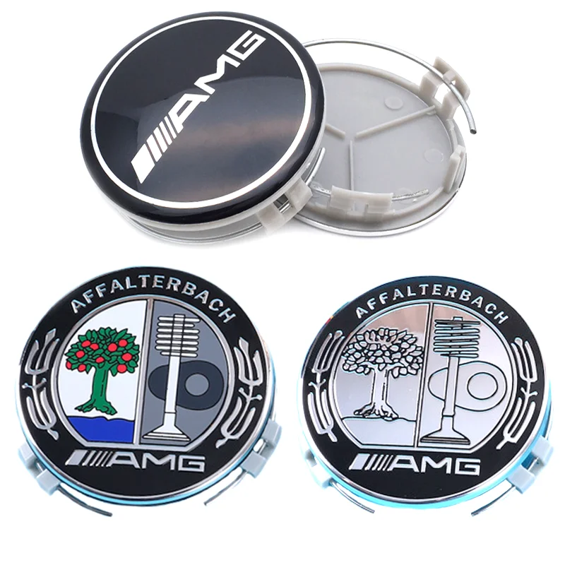 4pcs 75mm For Auto Wheel Hub Center Cover AMG Badge Emblem Logo Rim Caps Car Styling Accessories A1714000025