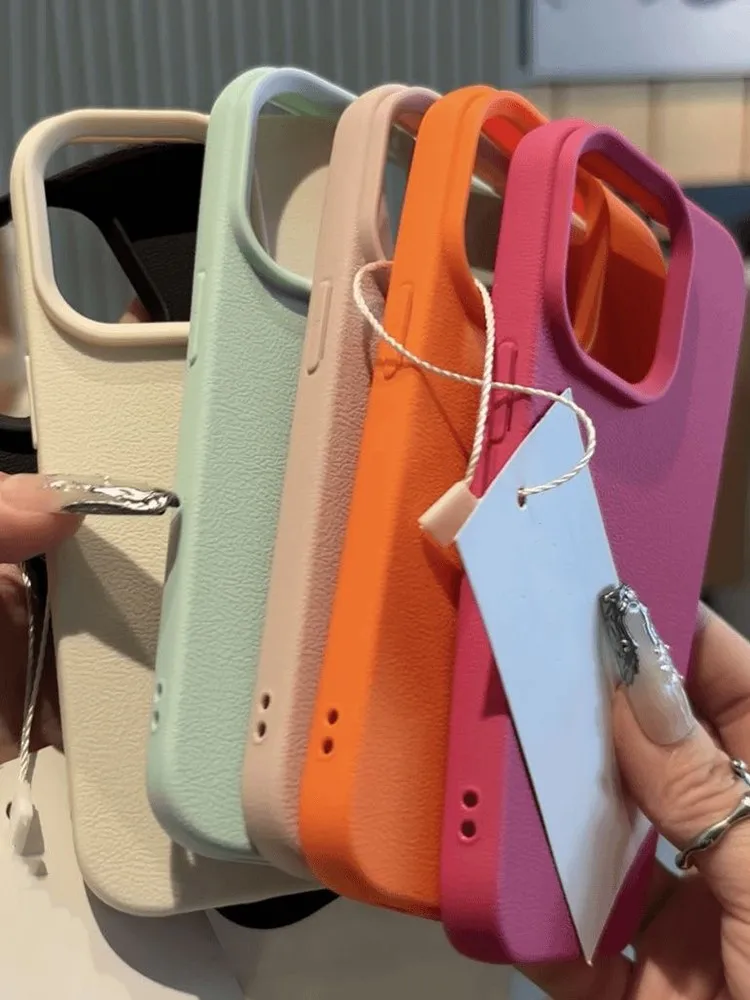 Coque de téléphone en cuir TPU, étui souple antichoc pour iPhone 17 Pro Max 16 13 11 15 14 Plus 12 17 Air 17Promax 16promax