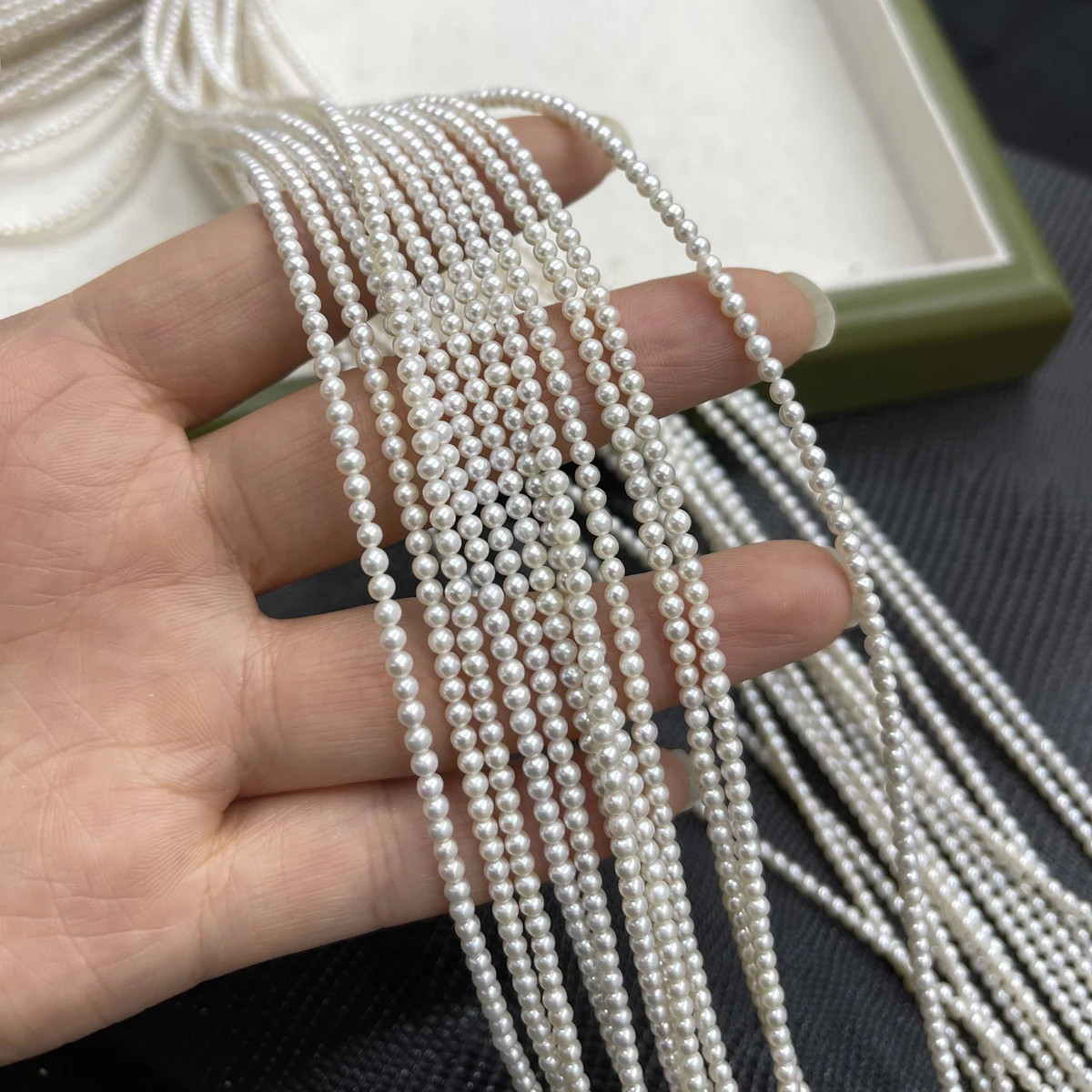 

AAA 2,8-3,2 мм, высококачественные полуфабрикатные бусины из натурального пресноводного жемчуга для изготовления ювелирных изделий, ожерелье, браслет, аксессуары