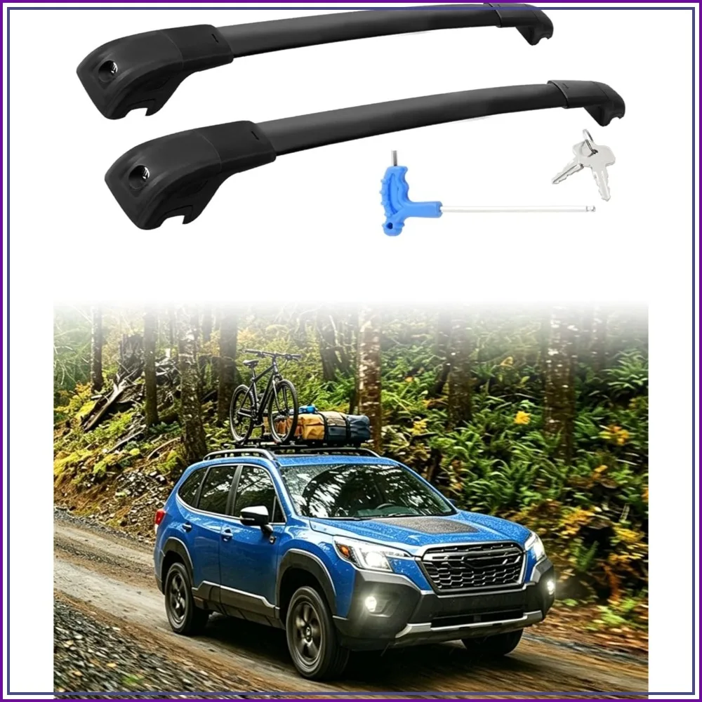 

220lbs Heavy Duty Roof Rack Cross Bars for 2014-2026 Forester (Raised Side Rails), Lockable Aluminum Cargo Bars