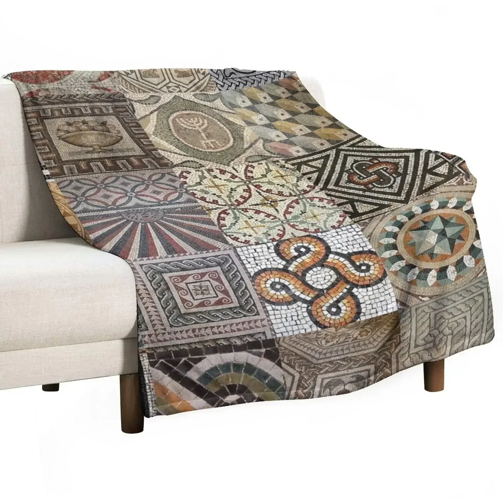 

Roman Mosaic Throw Blanket Softest Vintage Blankets