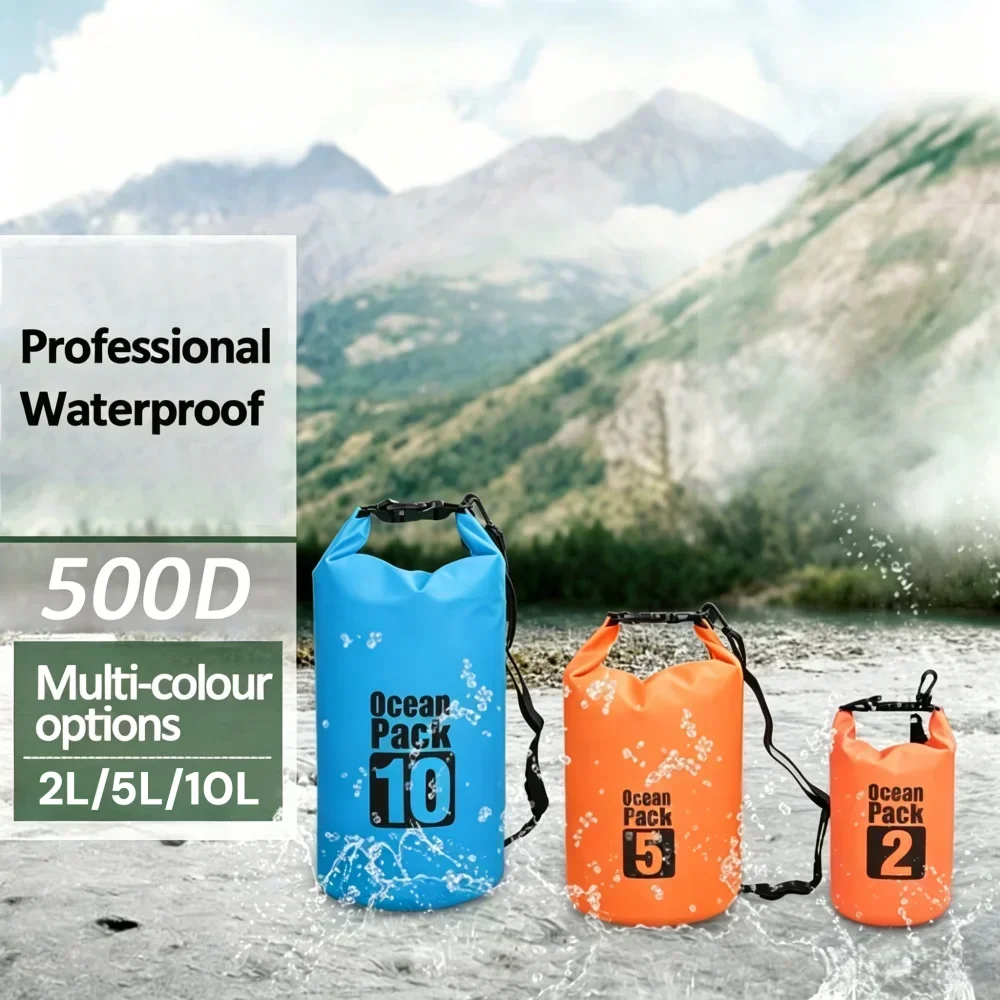 500D Waterproof Dry Bag Floating,Roll Top Dry Sack for Camping Hiking Outdoor Travel,Gear Storage for Kayaking Beach Fishing