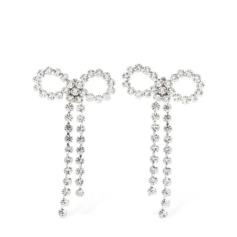 

Beautiful retro personality exaggerated temperament long big butterfly wedding earclip diamond pendant woman