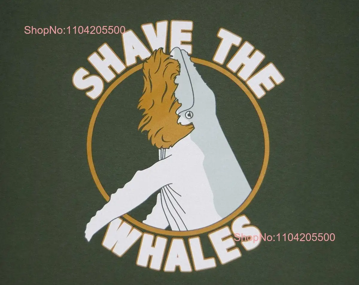 Shave the Whales-Camiseta verde oliva para hombre, divertida ballena barbuda, barba, océano, Save Cool, Pun, manga larga o corta