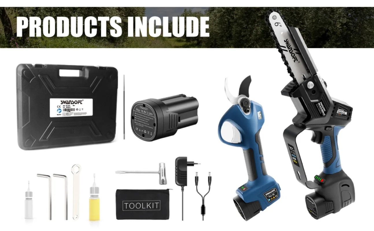 【Best-Selling】Cordless Brushless Electric Pruning Shears And Chainsaw Combo Kit 2-in-1 Power Tools Set For Garden Tree Branch Cu view 5