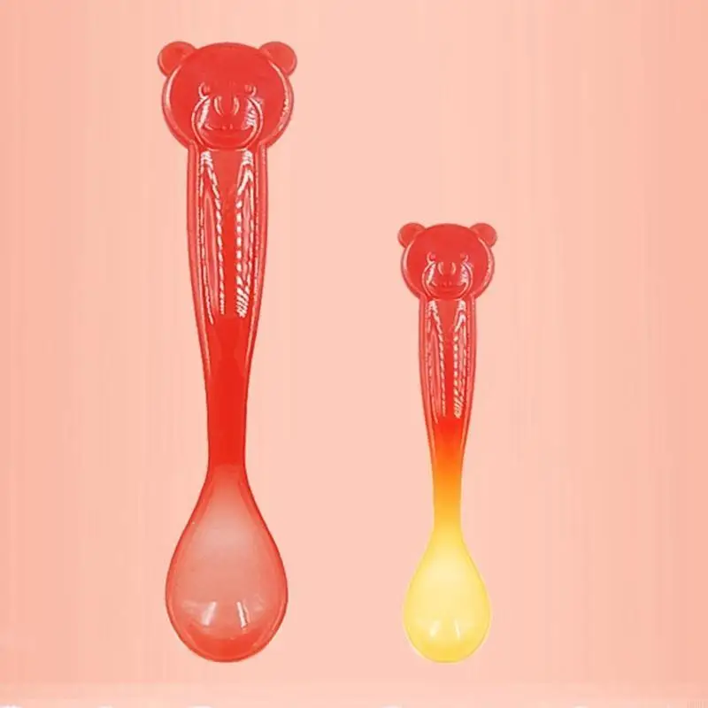 

E06F Feeder Spoon with Color Change Kids Cutlery Hot Safe Spoon Toddler Utensil